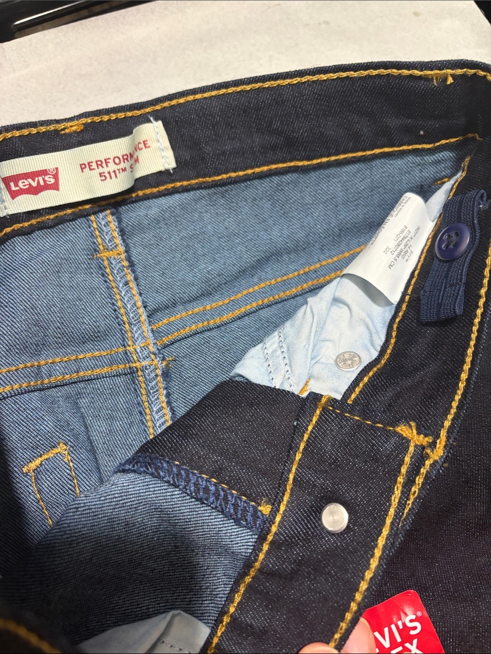 Levi's Slim Jeans in Dark Indigo with Contrast Stitching - Picture 7 of 7